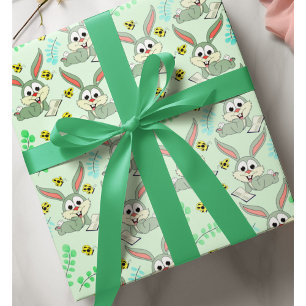 Pastell Green Oaster Kaninchen Frühlingsfarbe Nied Geschenkpapier