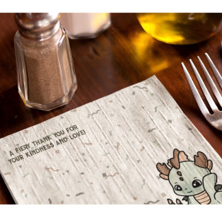 Pastell Green Orange Niedlich Cake Baby Dragon Serviette