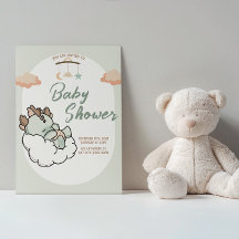 Pastell Green Orange Schlafwolke Baby Dragon