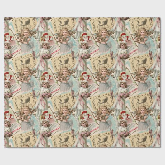 Pastell Green Viktorianisch Weihnachtswrapping Pap Geschenkpapier (Flach)