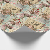 Pastell Green Viktorianisch Weihnachtswrapping Pap Geschenkpapier (Ecke)