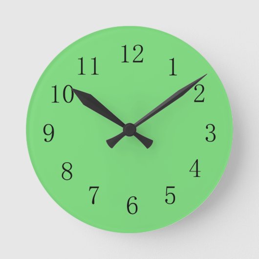 Pastell Green Wall Clock Runde Wanduhr (Vorderseite)