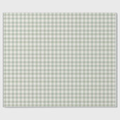 Pastell-grünes Gingham-Muster Geschenkpapier (Flach)