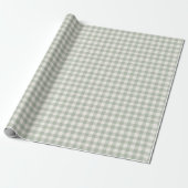 Pastell-grünes Gingham-Muster Geschenkpapier (Ungerollt)
