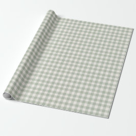Pastell-grünes Gingham-Muster Geschenkpapier