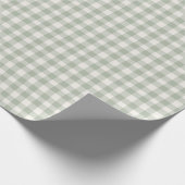 Pastell-grünes Gingham-Muster Geschenkpapier (Ecke)