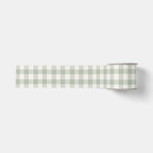 Pastell-grünes Gingham-Muster Ripsband (Vorderseite)