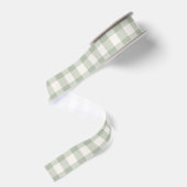 Pastell-grünes Gingham-Muster Ripsband (Rückseite)