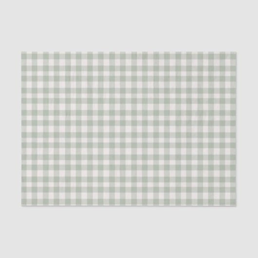 Pastell-grünes Gingham-Muster Seidenpapier (Vorderseite)