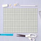 Pastell-grünes Gingham-Muster Seidenpapier (Handwerk)