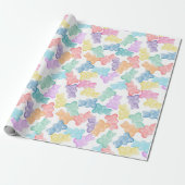 Pastell Gummy Bears Party Wrapping Paper Geschenkpapier (Ungerollt)