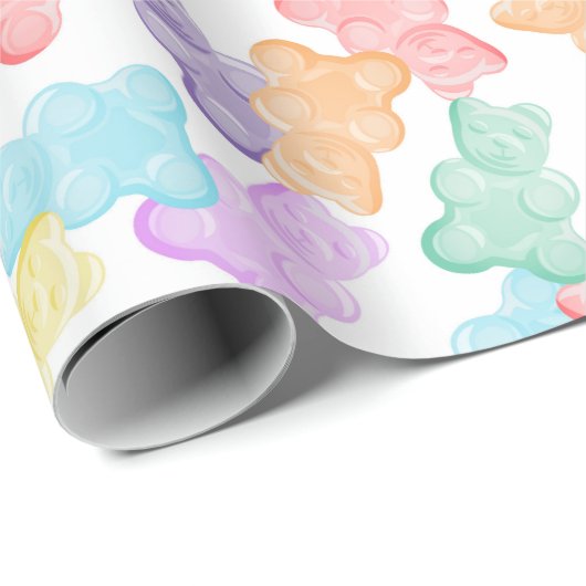 Pastell Gummy Bears Party Wrapping Paper Geschenkpapier (Rolleneckpunkt)