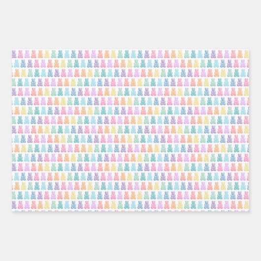 Pastell Gummy Bears Party Wrapping Paper Geschenkpapier Set (Vorderseite 3)