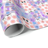 Pastell Halloween Floral Ghosts Geschenkpapier (Rolleneckpunkt)