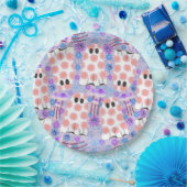 Pastell Halloween Floral Ghosts Pappteller (Party)