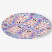 Pastell Halloween Floral Ghosts Pappteller (Schrägansicht)