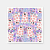 Pastell Halloween Floral Ghosts Serviette (Vorderseite)