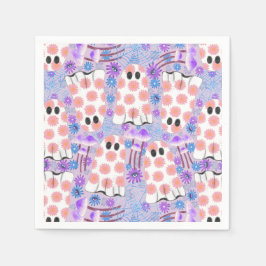 Pastell Halloween Floral Ghosts Serviette