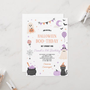 Pastell-Halloween-Geister-Party-Geburtstagseinladu Einladung