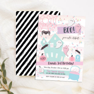 Pastell-Halloween-Party-Kinder-Geburtstagseinladun Einladung