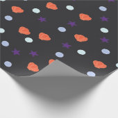 Pastell Halloween Seashells & Sea Stars in Schwarz Geschenkpapier (Ecke)