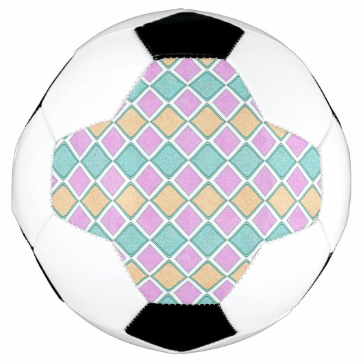 Pastell-Harlekin-Prism-Diamantmuster Fußball (Vorderseite)