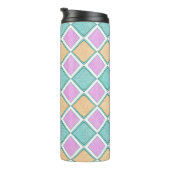 Pastell-Harlekin-Prism-Diamantmuster Thermosbecher (Nach rechts gedreht)