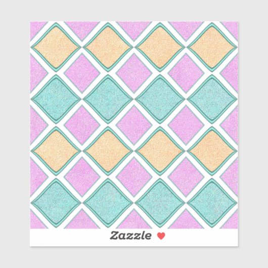 Pastell-Harlekin-Prisma-Diamantmuster Aufkleber (Blatt)