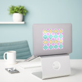 Pastell-Harlekin-Prisma-Diamantmuster Aufkleber (Laptop auf Schreibtisch)