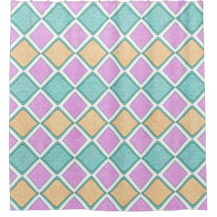 Pastell-Harlekin-Prisma-Diamantmuster Duschvorhang