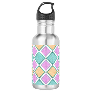 Pastell-Harlekin-Prisma-Diamantmuster Edelstahlflasche