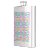 Pastell-Harlekin-Prisma-Diamantmuster Flachmann (Links)