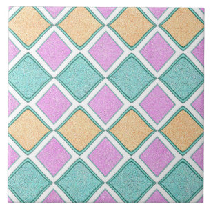 Pastell-Harlekin-Prisma-Diamantmuster Fliese