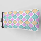 Pastell-Harlekin-Prisma-Diamantmuster Golf Headcover (Vorderseite)