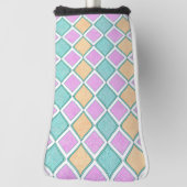 Pastell-Harlekin-Prisma-Diamantmuster Golf Headcover (Rotieren 90)