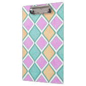 Pastell-Harlekin-Prisma-Diamantmuster Klemmbrett (Links)