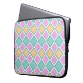 Pastell-Harlekin-Prisma-Diamantmuster Laptopschutzhülle (Vorderseite Links)