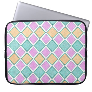 Pastell-Harlekin-Prisma-Diamantmuster Laptopschutzhülle