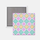 Pastell-Harlekin-Prisma-Diamantmuster Magnet (Vorderseite/Rückseite)