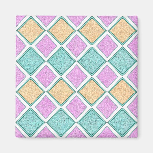 Pastell-Harlekin-Prisma-Diamantmuster Magnet (Vorne)