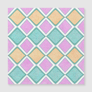 Pastell-Harlekin-Prisma-Diamantmuster Magnetkarte