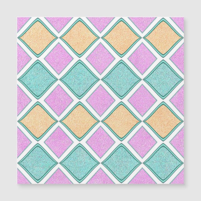 Pastell-Harlekin-Prisma-Diamantmuster Magnetkarte (Vorderseite)