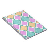 Pastell-Harlekin-Prisma-Diamantmuster Notizblock (Rechte Seite)