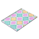 Pastell-Harlekin-Prisma-Diamantmuster Notizblock (Linke Seite)