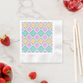 Pastell-Harlekin-Prisma-Diamantmuster Serviette (Beispiel)