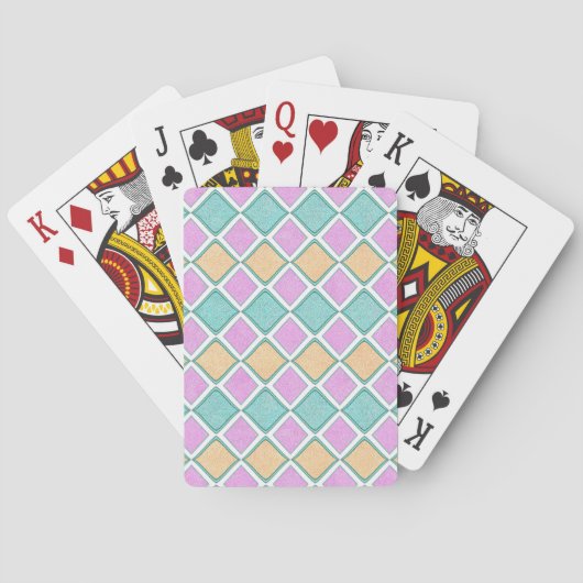 Pastell-Harlekin-Prisma-Diamantmuster Spielkarten (Rückseite)