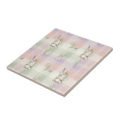 Pastell-Hasen-Ei-Gingham-Frühlingsmuster Fliese (Seite)