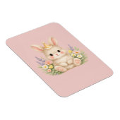 Pastell-Hasen-Wildblumen-Illustration Magnet (Rechte Seite)