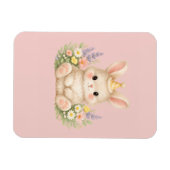 Pastell-Hasen-Wildblumen-Illustration Magnet (Horizontal)