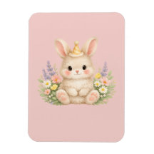 Pastell-Hasen-Wildblumen-Illustration